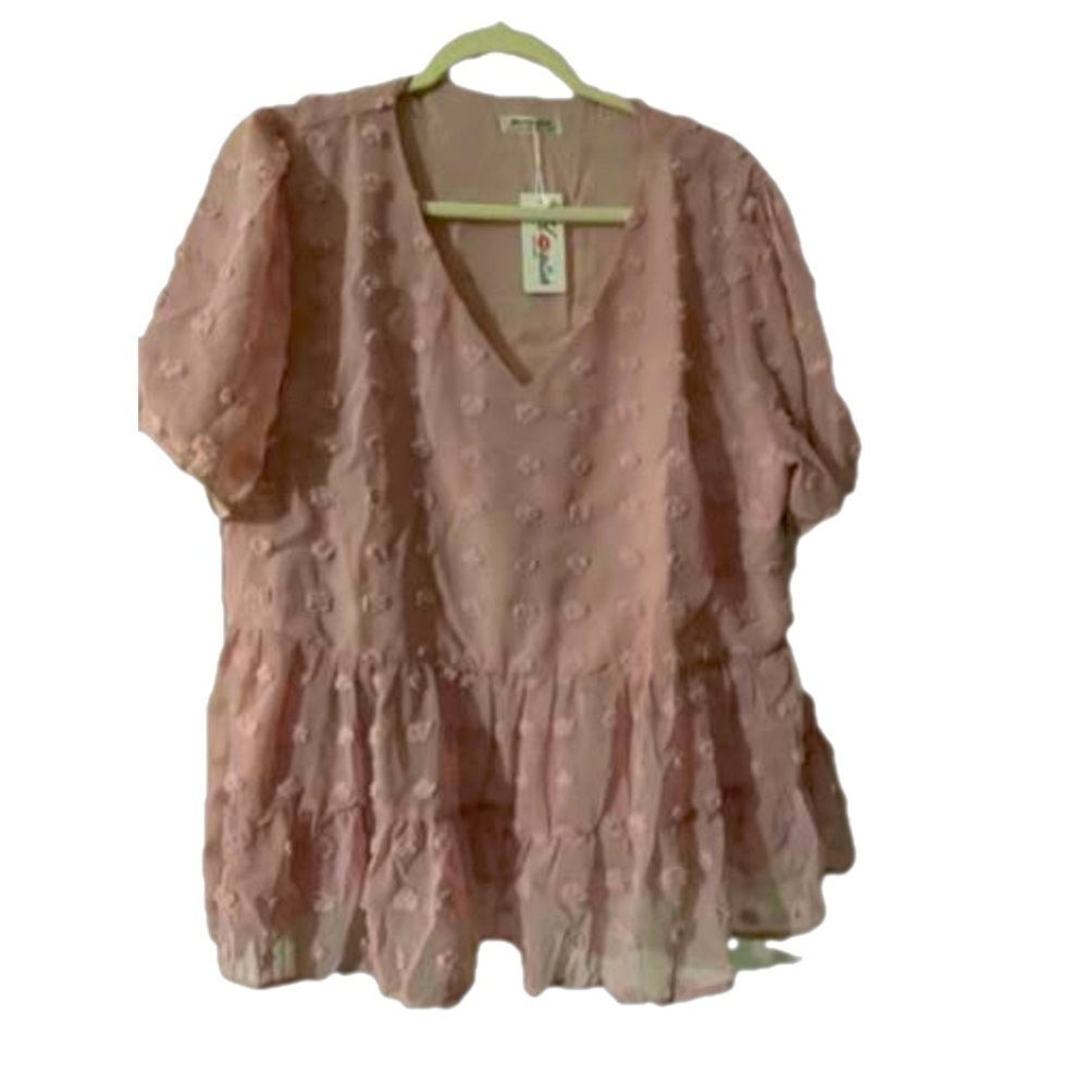 NWT HOTOUCH Swiss dot Blouse size XXL 🌹BN 14